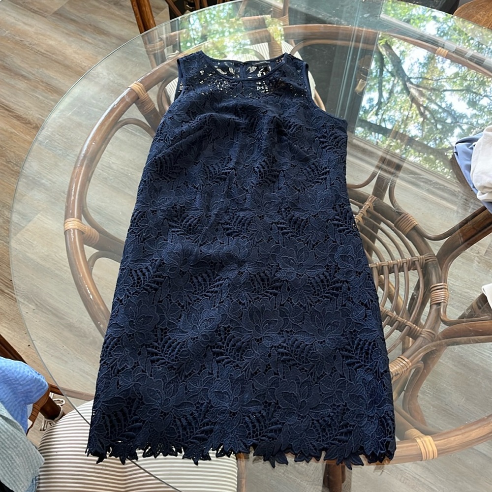 Ann Taylor Navy Lace Shift Dress